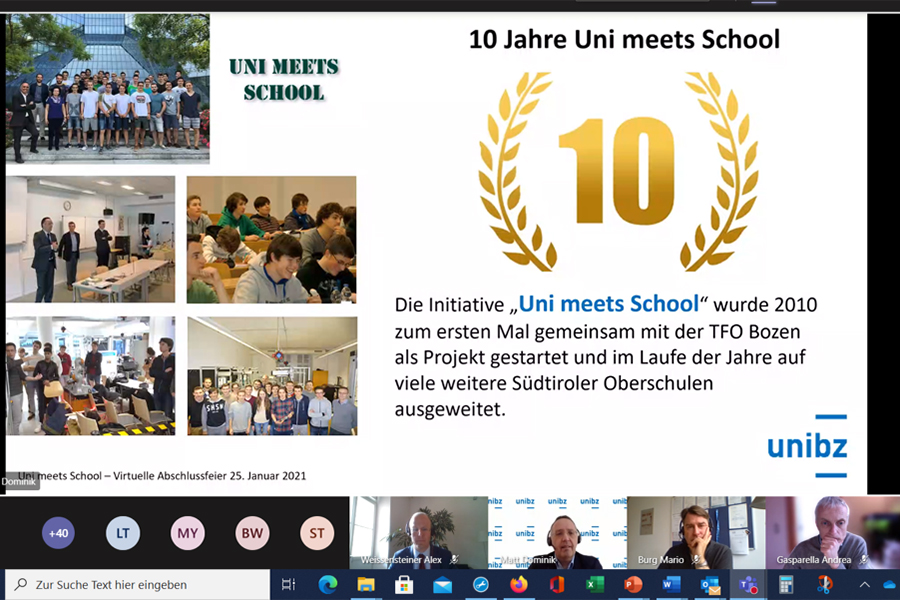Uni meets School: online celebration for the end of the lectures for high school students